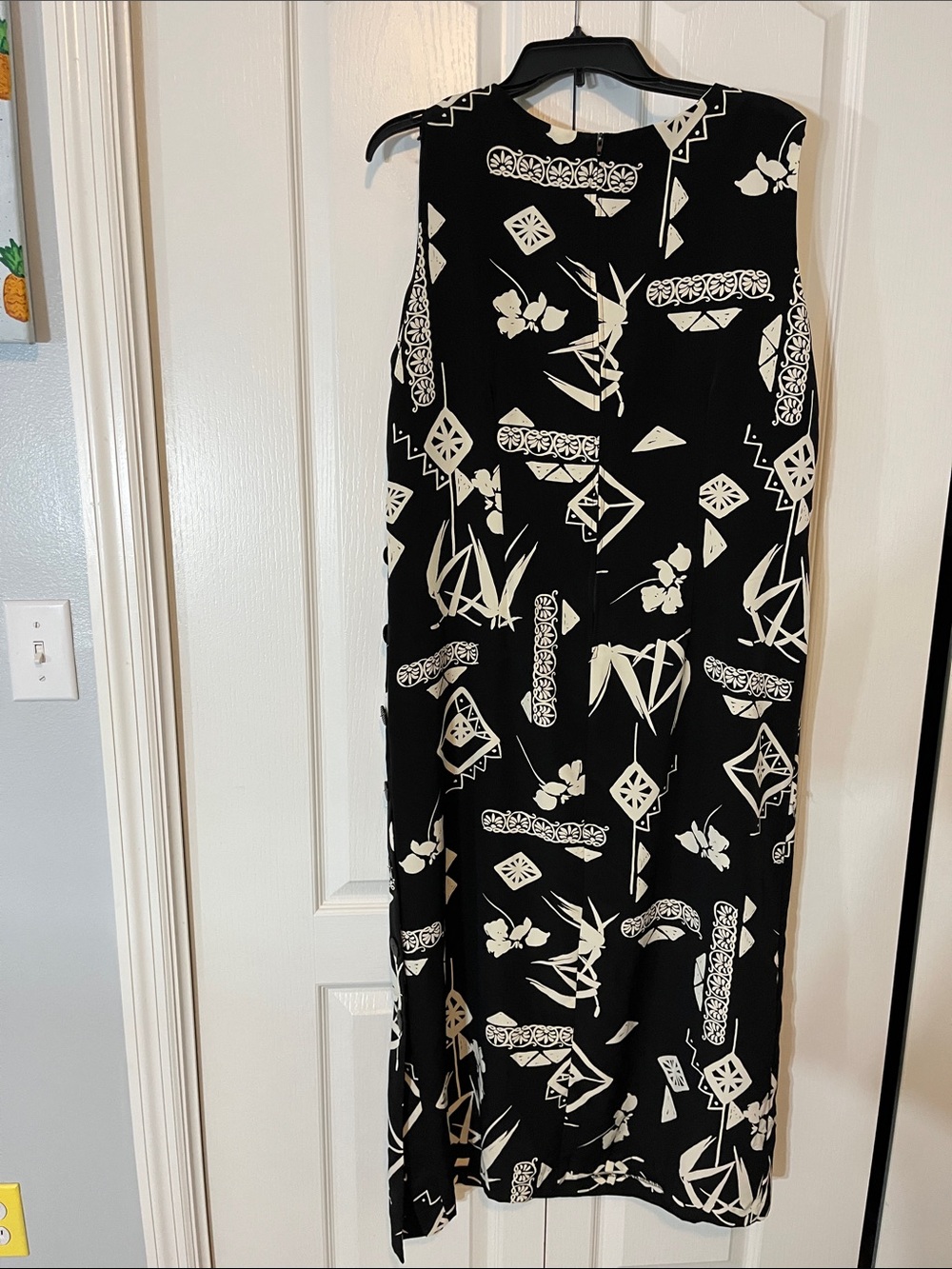 R&K Originals Black & White Side Button Maxi Dress Size 18 LIKE NEW - Picture 4 of 10